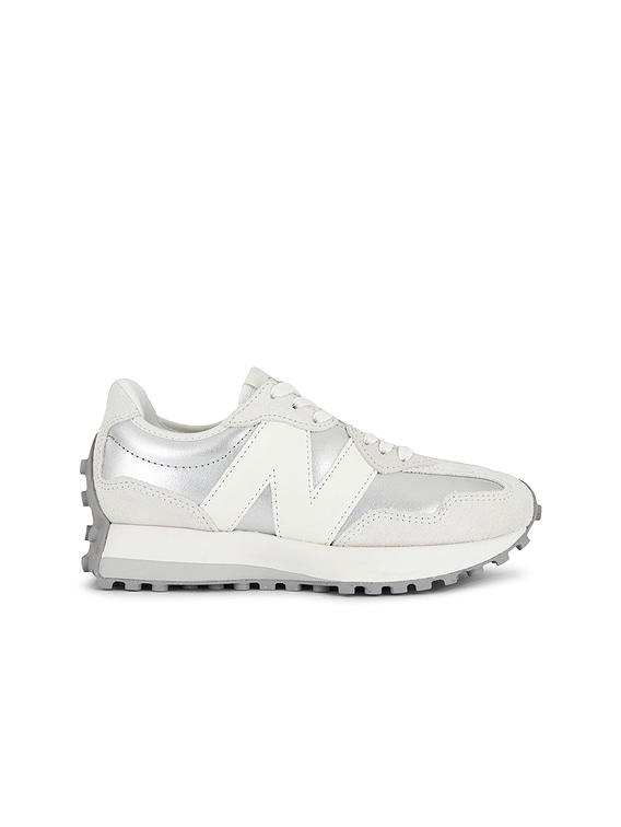 New Balance 327 Sneaker in Silver Metallic & Sea Salt | FWRD