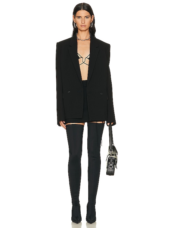 Nensi Dojaka Asymmetric Lacing Mini Skirt in Black | FWRD