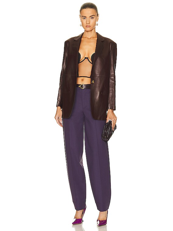 Nensi Dojaka Strapless Cropped Corset in Chocolate | FWRD