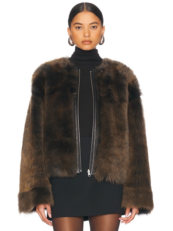 NOUR HAMMOUR Dianne Jacket in Chataigne | FWRD