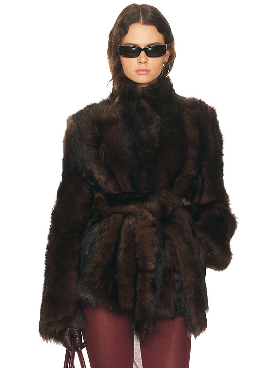 NOUR HAMMOUR Elsa Jacket in Brown Marble | FWRD NOUR HAMMOUR Elsa Jacket in Brown Marble | FWRD