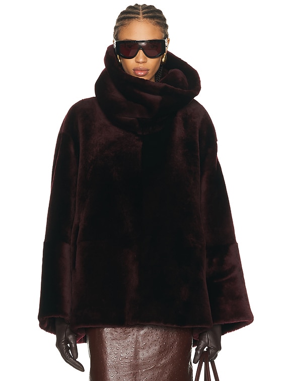 NOUR HAMMOUR Lodge Coat in Cassis | FWRD