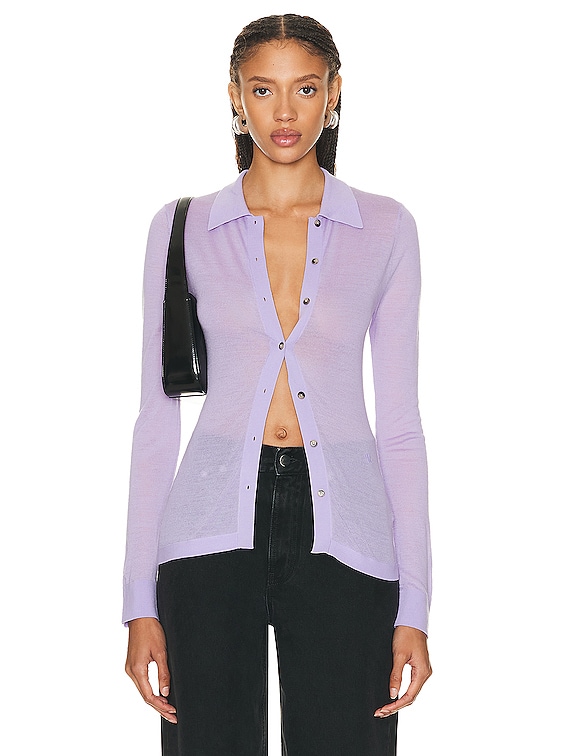 Nanushka Thalia Cardigan in Lilac FWRD