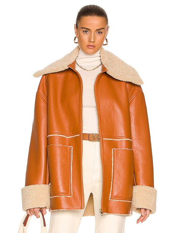 nanushka beryl faux shearling jacket