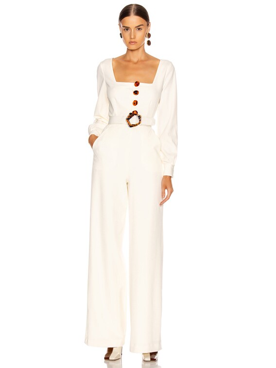white belted jumpsuit