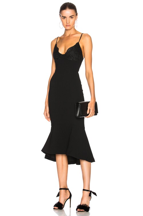 NICHOLAS Tuck Hem Bra Dress in Black | FWRD