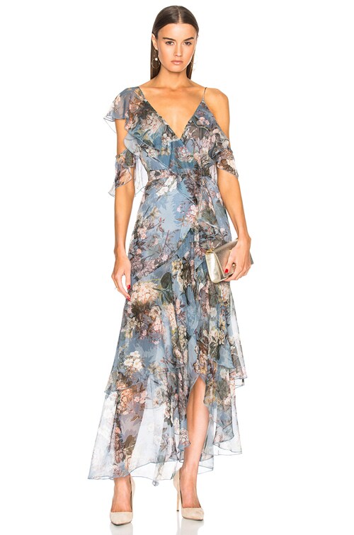 Nicholas arielle floral shop wrap maxi dress