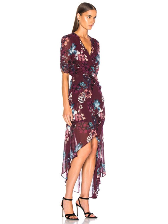 nicholas burgundy floral dress