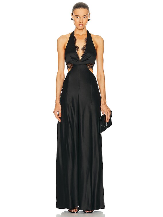 NICHOLAS Kylie Lace Cutout Gown in Black FWRD