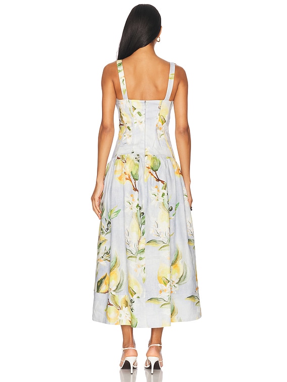 Makenna Drop Waist Corset Midi Dress