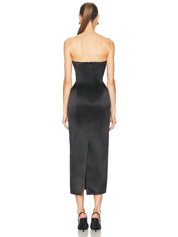 NICHOLAS Kasia Strapless Layered Bustier Dress in Black | FWRD