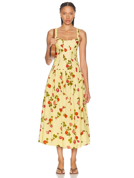 nicholas makenna drop waist corset midi dress Ultra Soft Tulle Panel Drop Waist Lace Destination Wedding Dress Light Ivory main image 1