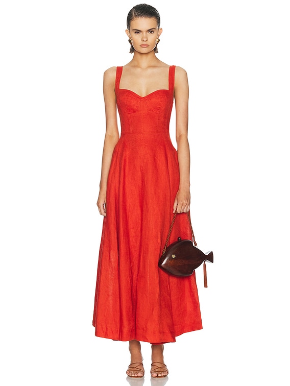 NICHOLAS Anya Sleeveless Paneled Maxi Dress in Paprika | FWRD