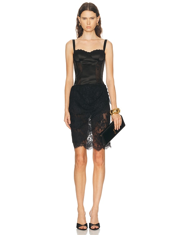 NICHOLAS Dara Paneled Lace Top in Black | FWRD