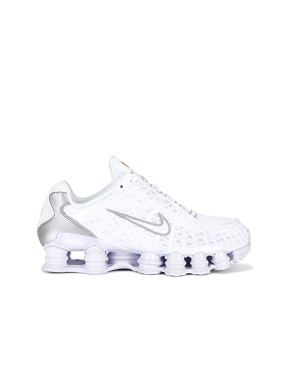 Nike Shox Tl Sneaker in White, White Metallic, Silver, & Max