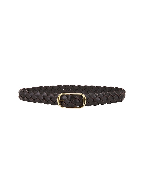 NILI LOTAN Braided Reine Belt in Dark Brown | FWRD display picture 1