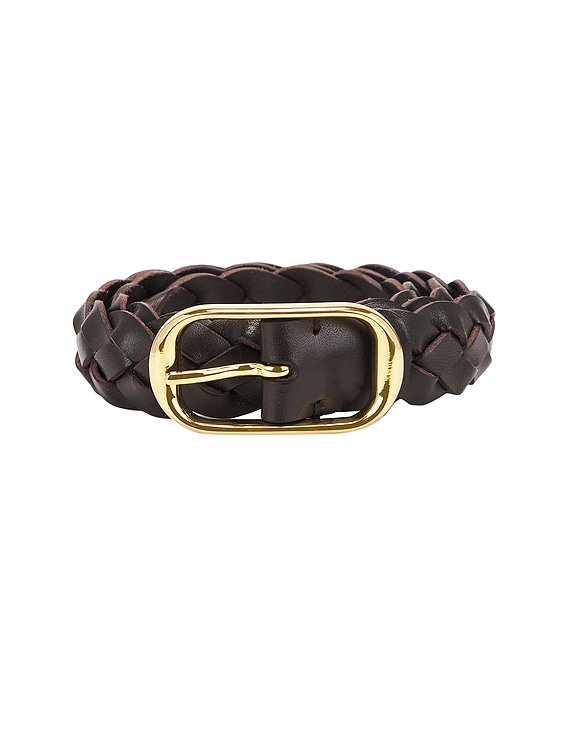 NILI LOTAN Braided Reine Belt in Dark Brown | FWRD display picture 1
