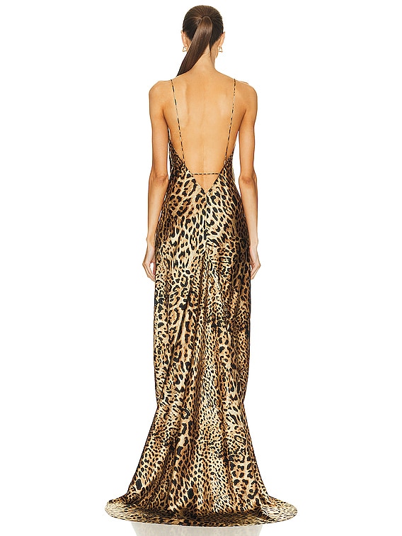 Nili lotan leopard 2025 slip dress