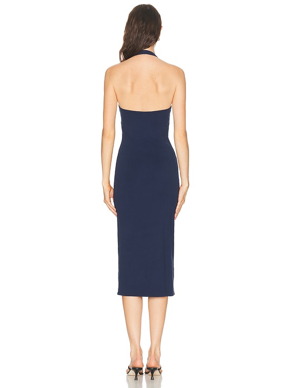 admiral blue dress NSF Amelia Fitted Rib Dress