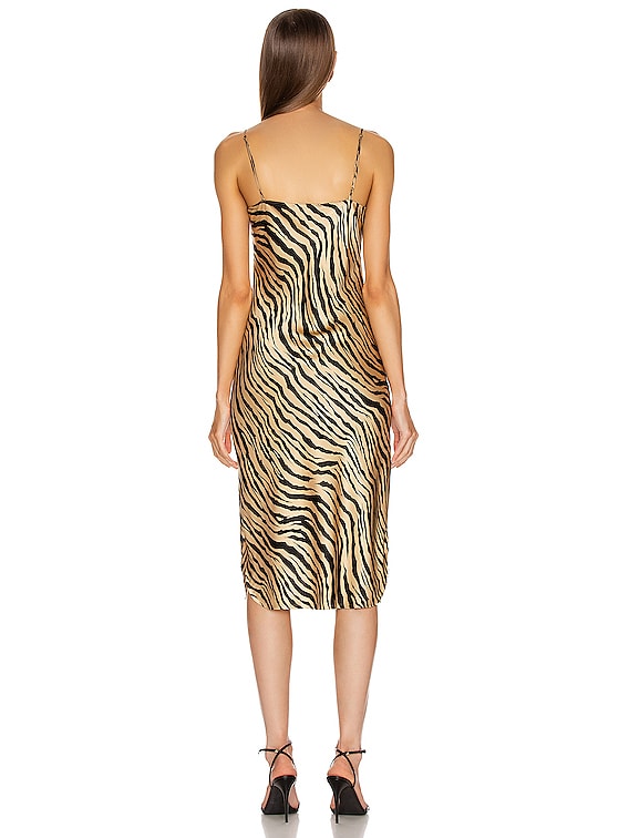 NILI LOTAN Short Cami Dress in Gold Tiger Print | FWRD