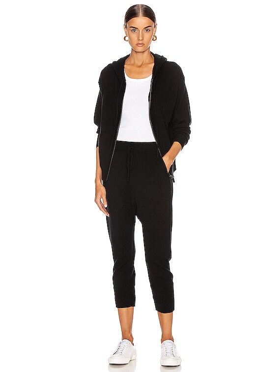 NILI LOTAN Emmaline Cashmere Zip Front Hoodie in Black | FWRD