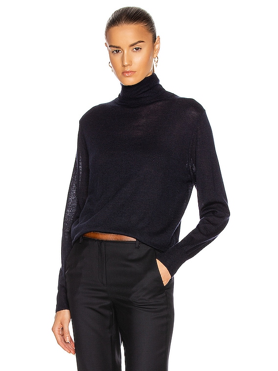 NILI LOTAN Bella Turtleneck in Navy | FWRD