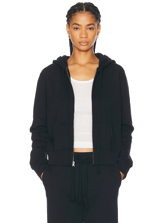NILI LOTAN Callie Zip Up Hoodie in Dark Navy | FWRD