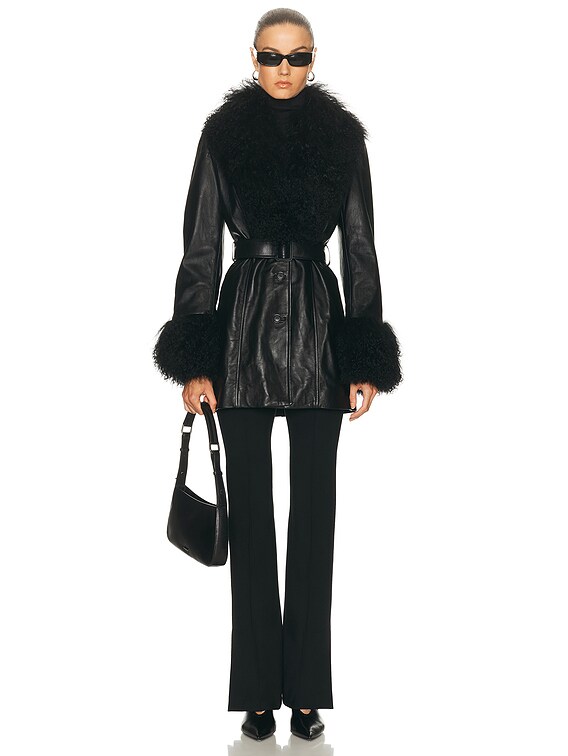 NILI LOTAN Sefa Leather Jacket in Black | FWRD