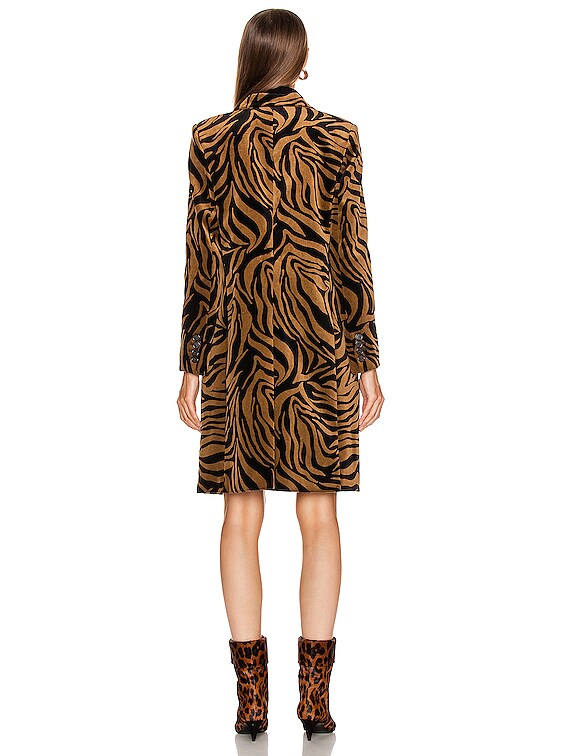 NILI LOTAN Rosalin Coat in Small Bronze Tiger Print | FWRD