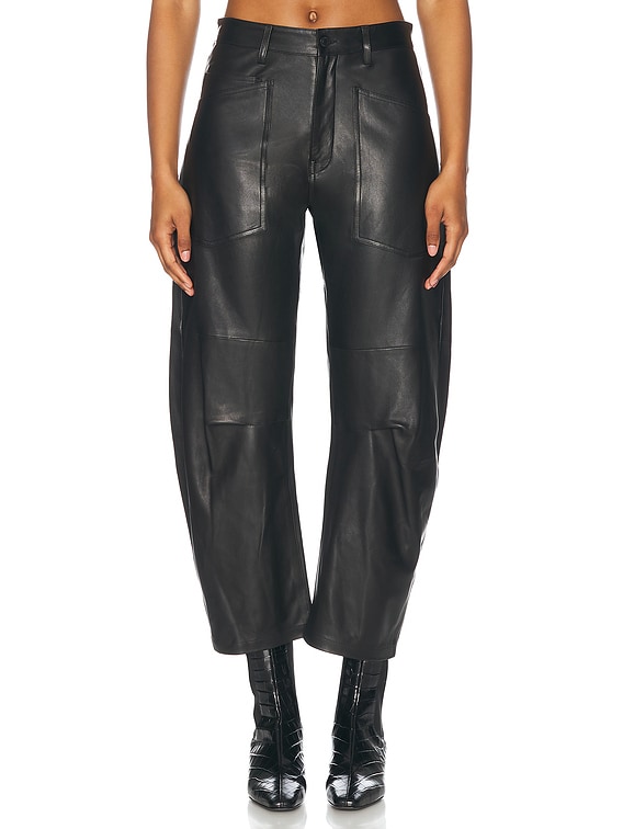 NILI LOTAN Shon Leather Pant in Black | FWRD