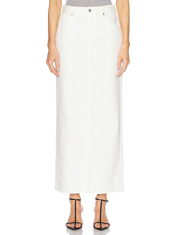 NILI LOTAN Ozzy Denim Skirt in Cream | FWRD