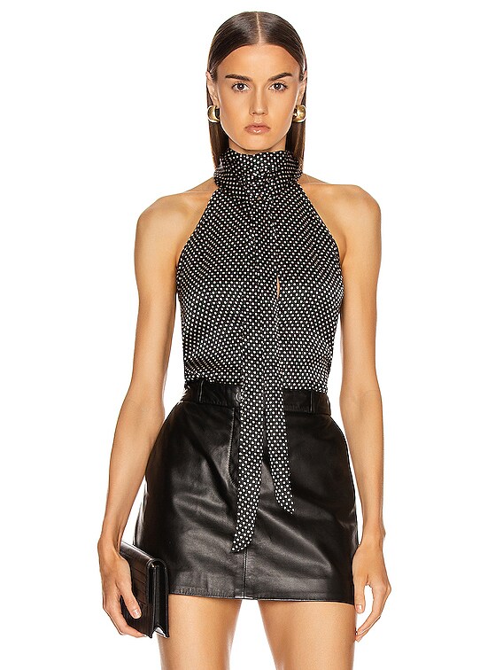 NILI LOTAN Ceyda Top in Black & Ivory Dots | FWRD