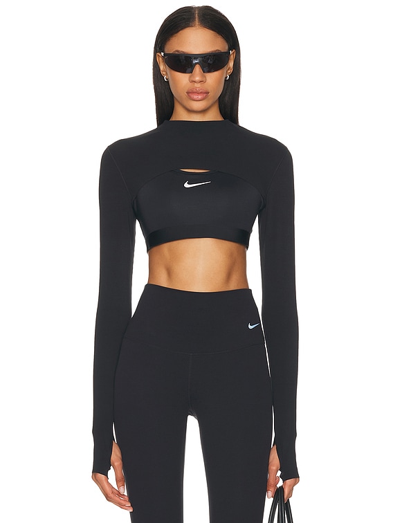 Nike Zenvy Dri-FIT Long Sleeve Shrug Top in Black | FWRD