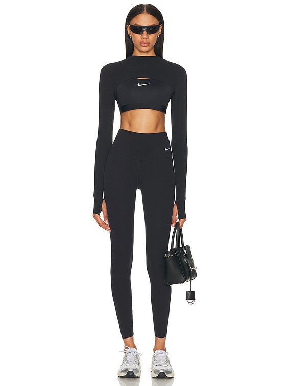 Nike Zenvy Dri-FIT Long Sleeve Shrug Top in Black | FWRD