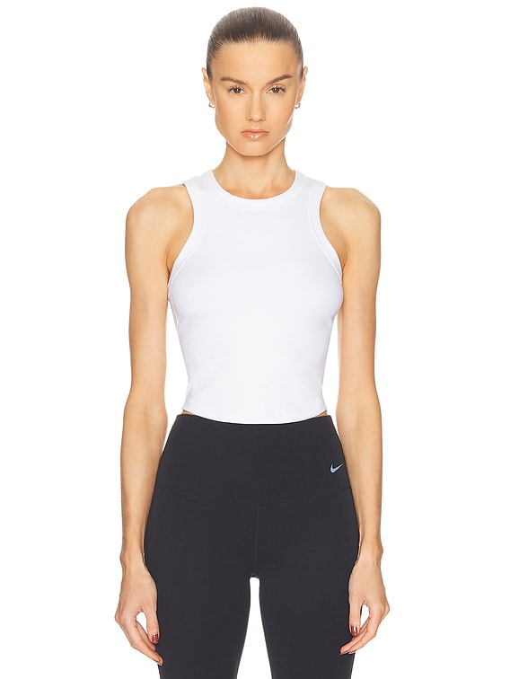 ★ Nike★ One Fitted Dry Fit Crop Tank Top W White Black FN Nike | One Fitted Dri-FIT Cropped Tank Top - White | The