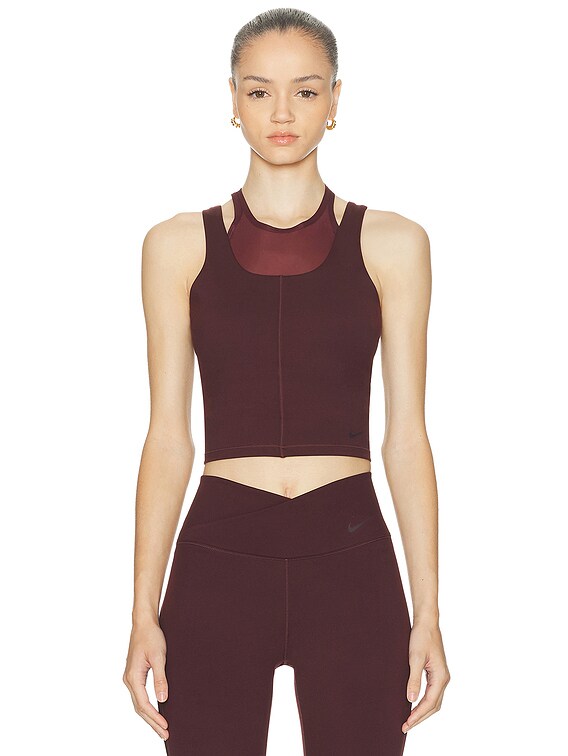 ナイキ Nike オンe Relaxed Dri-fit Cropped Short-sleeve Top レディース シャツ トップス Burgun Nike Dri-FIT Cropped Short Sleeve Top in Burgundy Crush