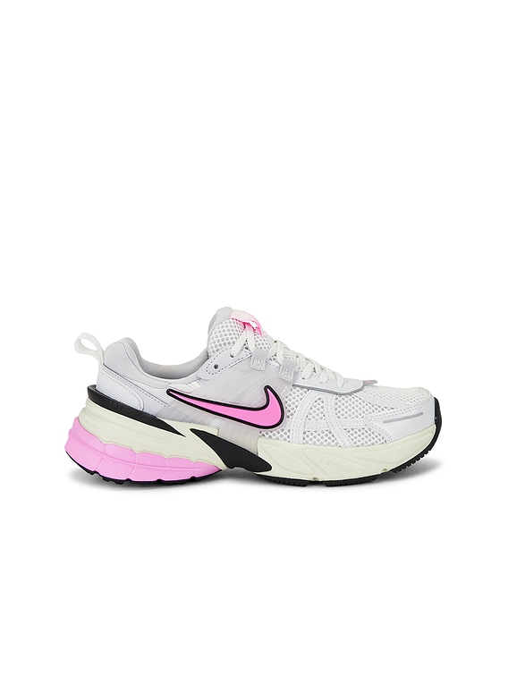 Nike V2K Run Sneaker in Summit White, Pink Spell, & Vast Grey | FWRD