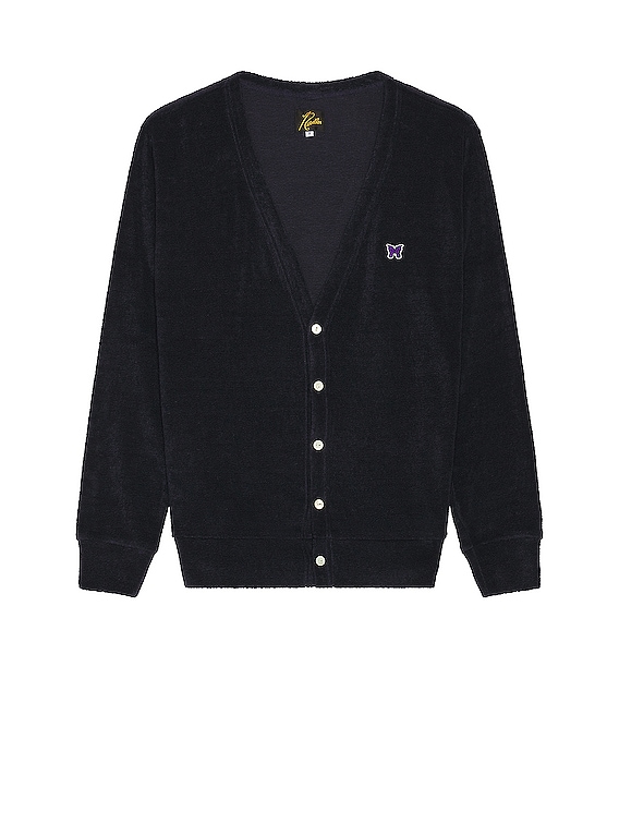 Needles V Neck Cardigan in Navy | FWRD