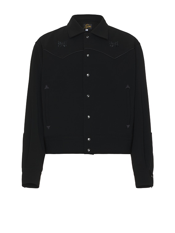 Piping Cowboy Jacket Double Cloth In Black