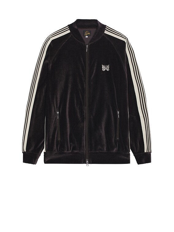 Needles Rib Collar Track Jacket in Charcoal | FWRD Needles Rib Collar Track Jacket in Charcoal | FWRD