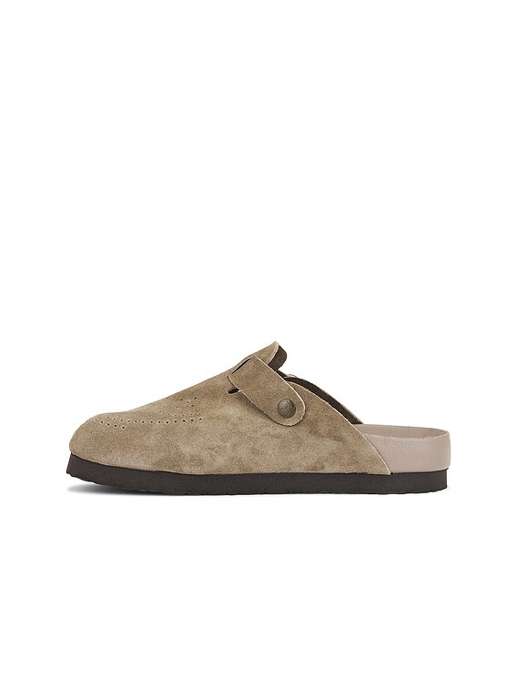 NEEDLES|SLIPPERS (Clog Sandal Suede Lthr. - Taupe (QV07 Needles Clog Sandal In Taupe in Taupe | FWRD