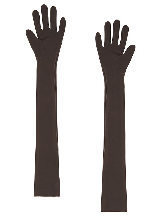 【Norma Kamali】 Longグローブ Norma Kamali Long Gloves in Espresso | FWRD