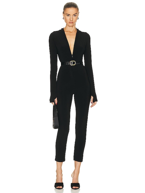 【Norma Kamali】タートルネックガウン Norma Kamali Long Sleeve Turtleneck Skull Cap Catsuit in