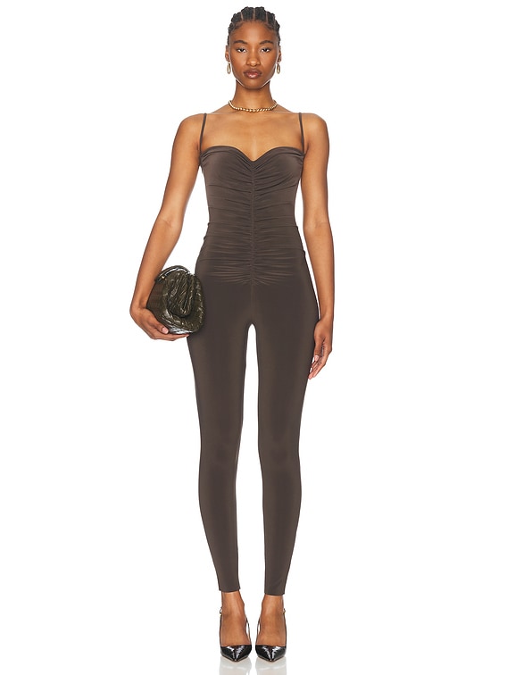Strapless Shirred Front Catsuit