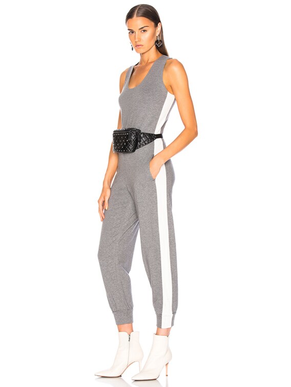 norma kamali side stripe jumpsuit