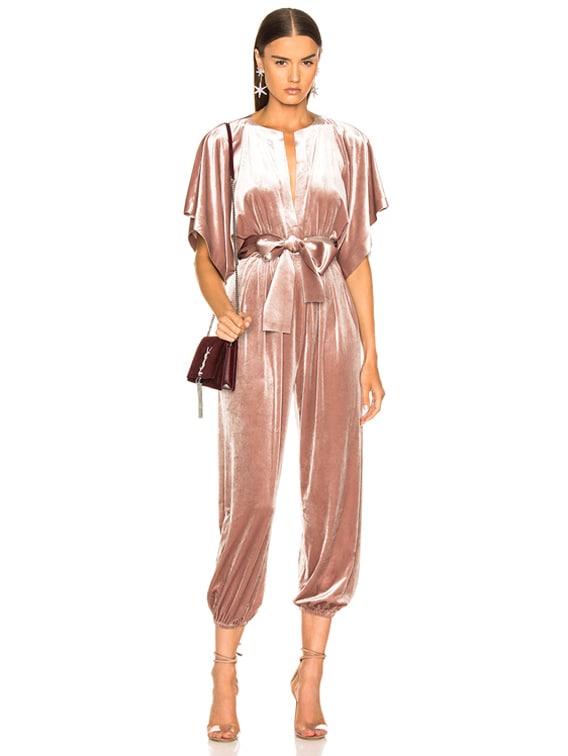 norma kamali velvet jumpsuit