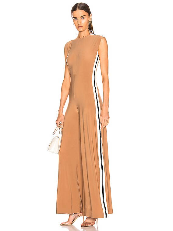 norma kamali side stripe jumpsuit