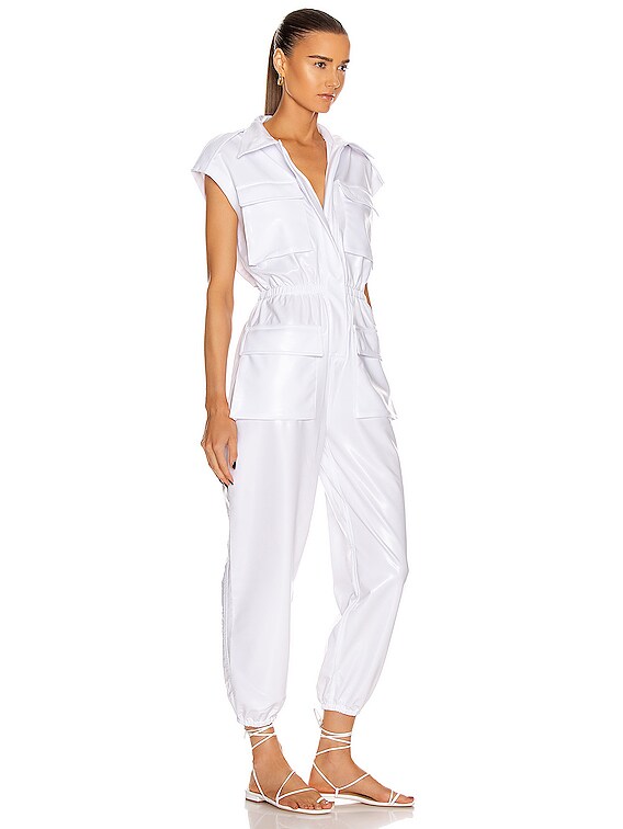 white cargo jumpsuit
