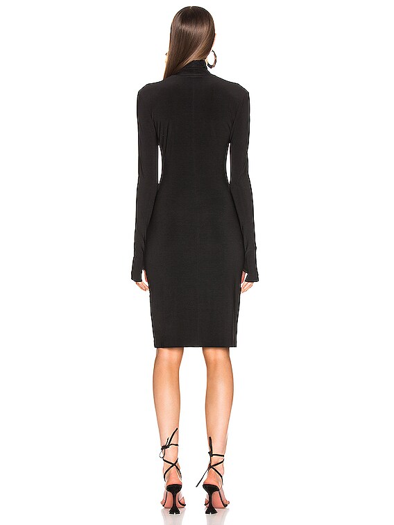 Norma Kamali Slim Fit Turtleneck Dress in Black | FWRD