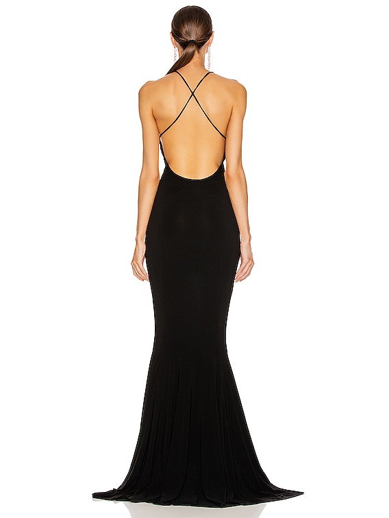 norma kamali fishtail gown